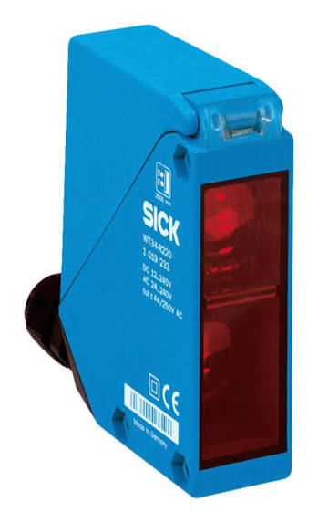 Sick WT34-B410 Photoelectric Proximity Sensor with Background Suppression and Selectable PNP/NPN Output