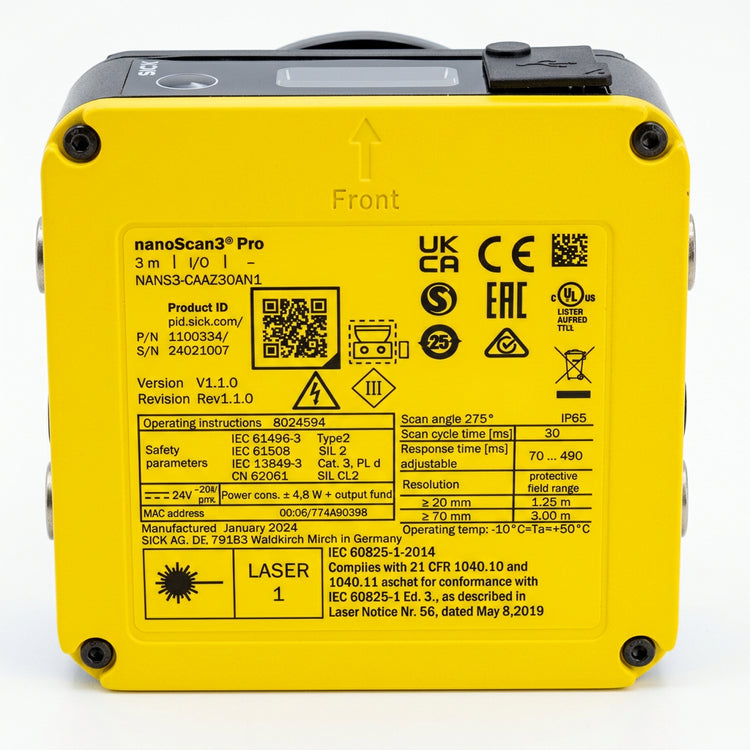 Sick NANS3-CAAZ30AN1 nanoScan3 Pro I/O Safety Laser Scanner without System Connector
