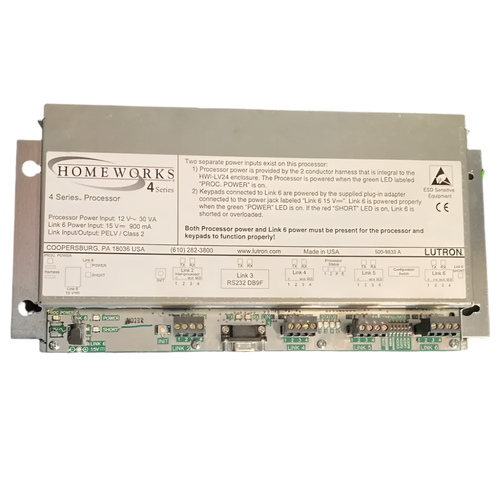H4-PO-120 | Lutron HomeWorks 4 Series Processor – 120 V Lighting Automation Controller