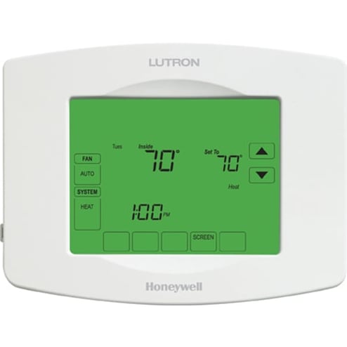 LR-HWLV-HVAC | Lutron TouchPRO Wireless Thermostat 24VAC, RF Control for HVAC Systems