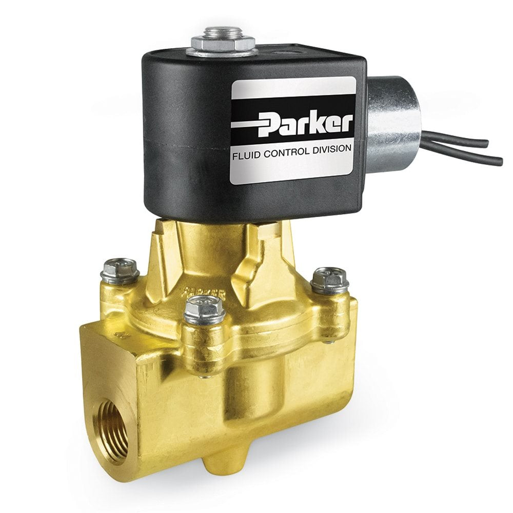 Parker 73218BN4UNLVN0C111C2 2-Way Normally Closed 1/2-Inch NPT 24VDC Pilot-Operated Solenoid Valve