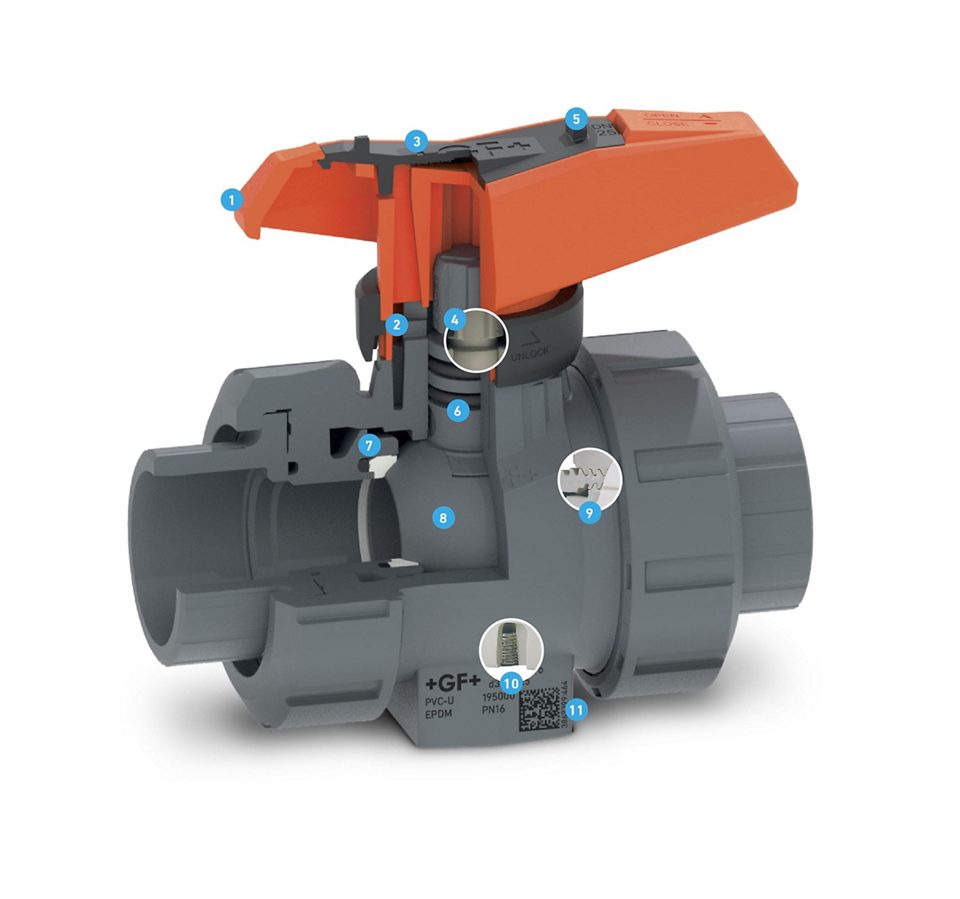 Type 546 Pro | GF Piping Systems Manually Operated Modular Ball Valve for Industrial Process Piping
