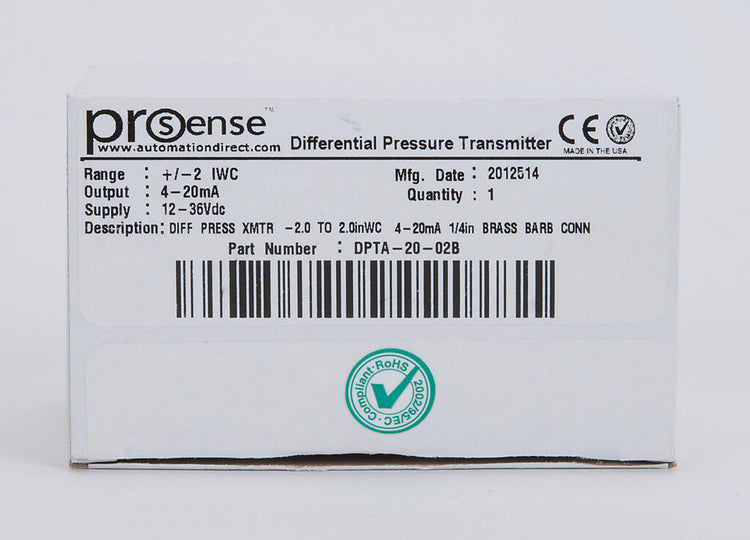 DPTA-20-02B | Automation Direct ProSense Differential Pressure Transmitter