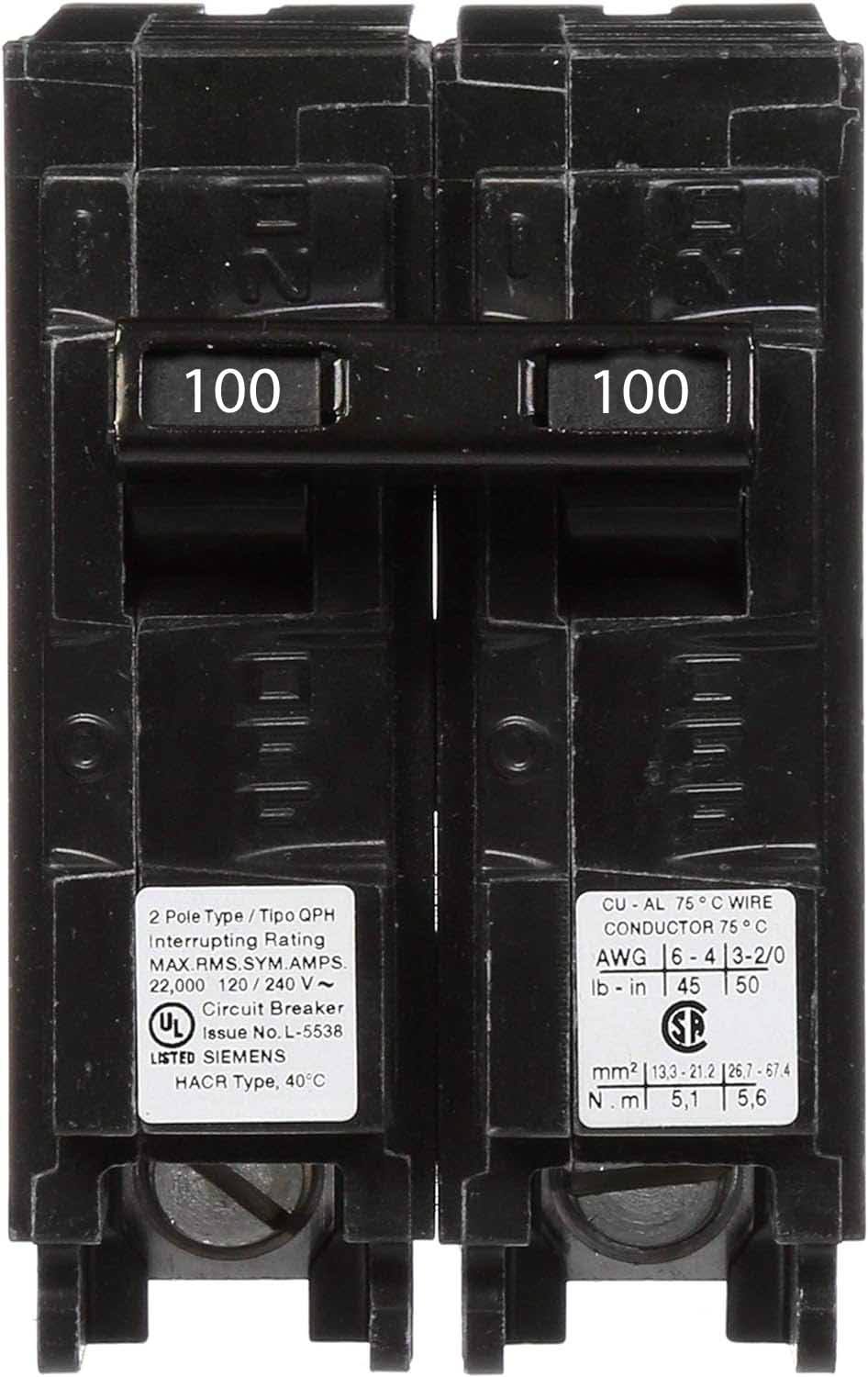 Q2100H | Siemens 100 Amp Molded Case Circuit Breaker