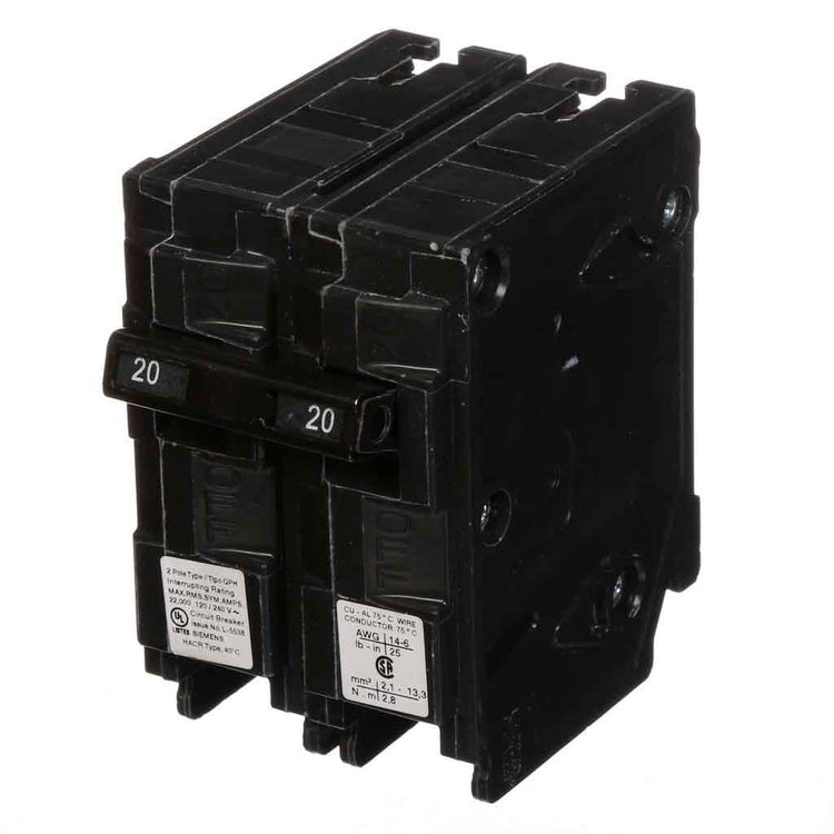 Q220H | Siemens 20A 2-Pole 22kA 120/240V Molded Case Circuit Breaker