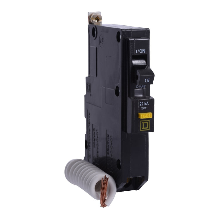 QOB115VHGFI | Square D 15A 1-Pole 120V GFCI Bolt-On Circuit Breaker 22kAIC