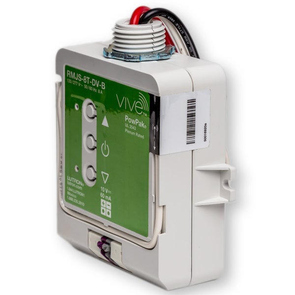 RMJS-8T-DV-B | Lutron Vive PowPak 0–10V Dimming Module for RF Control of Fluorescent Ballasts or LED Drivers, 120–277 V