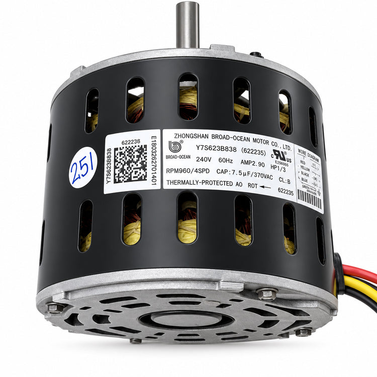 Nordyne Y7S623B838 1/3 HP 208-230V 960 RPM 4 Speed Blower Motor