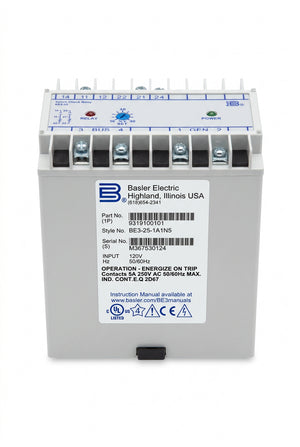 Basler BE3-25-1A1N5 Single-Phase Synchronizing Check Relay 120VAC