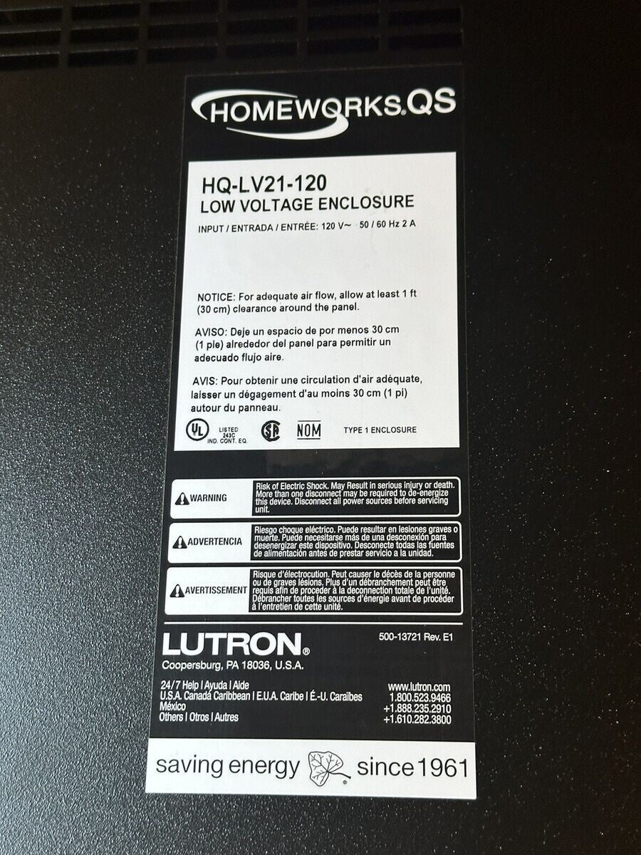HQ-LV21-120 | Lutron Low Voltage Enclosure 14x21 Powder-Coated Steel Recessed/Surface Mount