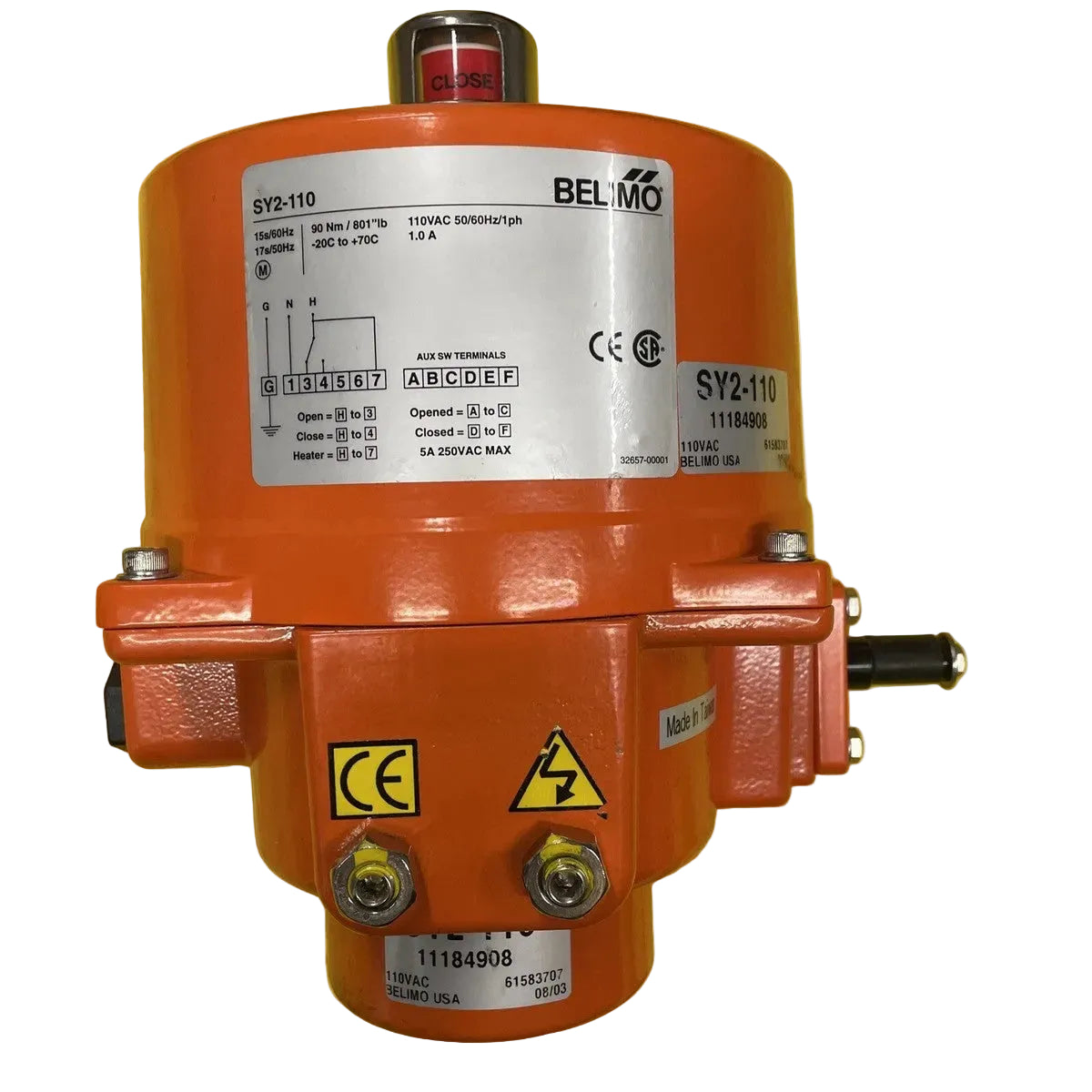 Belimo SY2-110 Industrial Rotary Valve Actuator 110 VAC NEMA 4X Non-Spring Return
