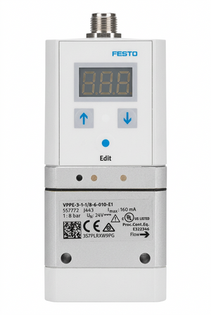 Festo VPPE-3-1-1/8-6-010-E1 Proportional Pneumatic Pressure Regulator with LED Display