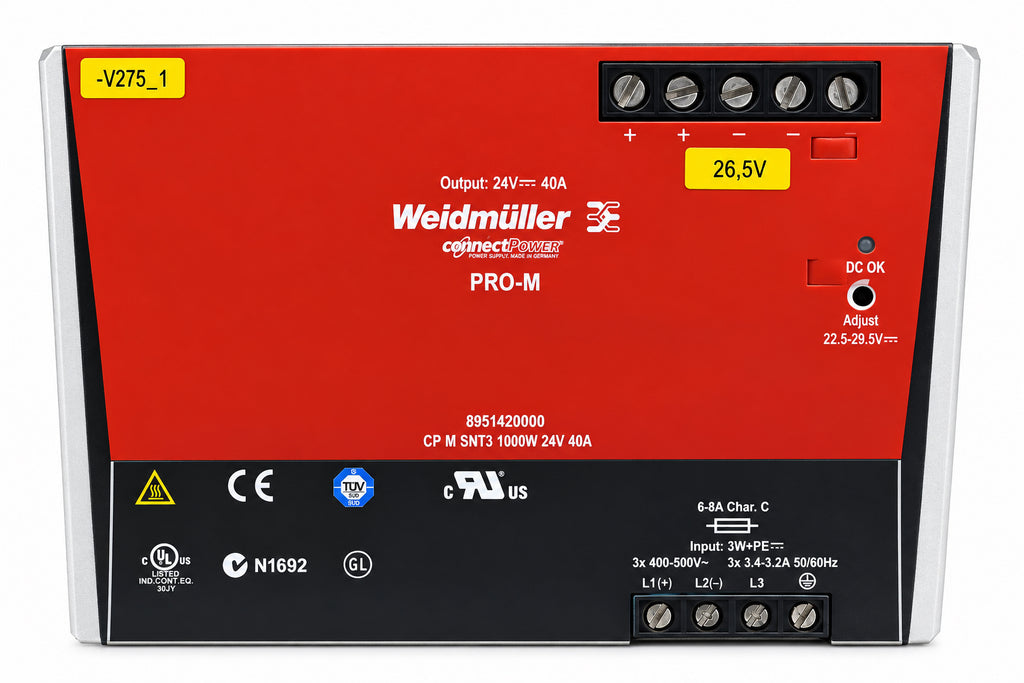 Weidmuller 8951420000 PRO-M Power Supply 24V 40A 1000W 3-Phase 400-500V AC
