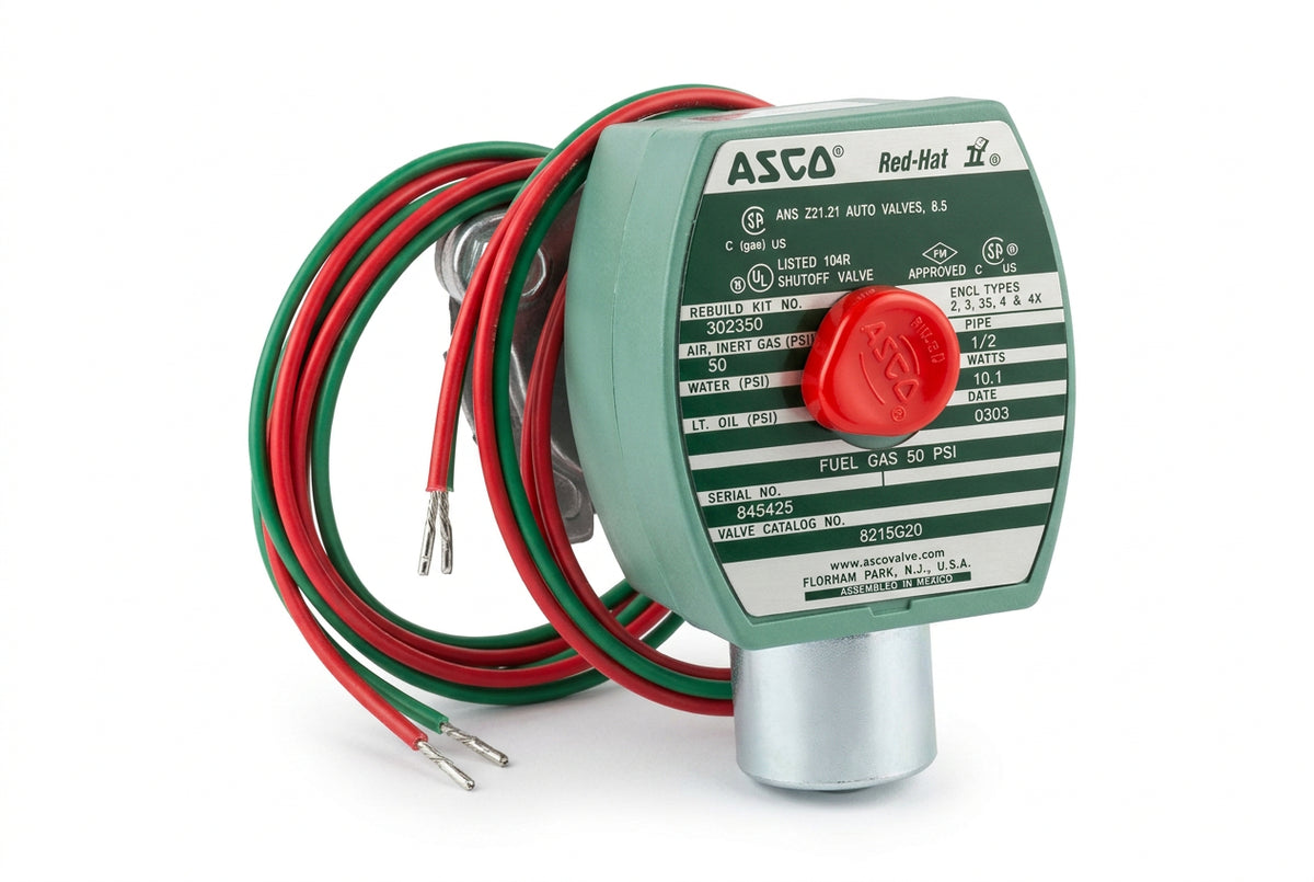 Asco 8215G20 Normally Closed Aluminum Solenoid Valve for Air and Fuel Gas