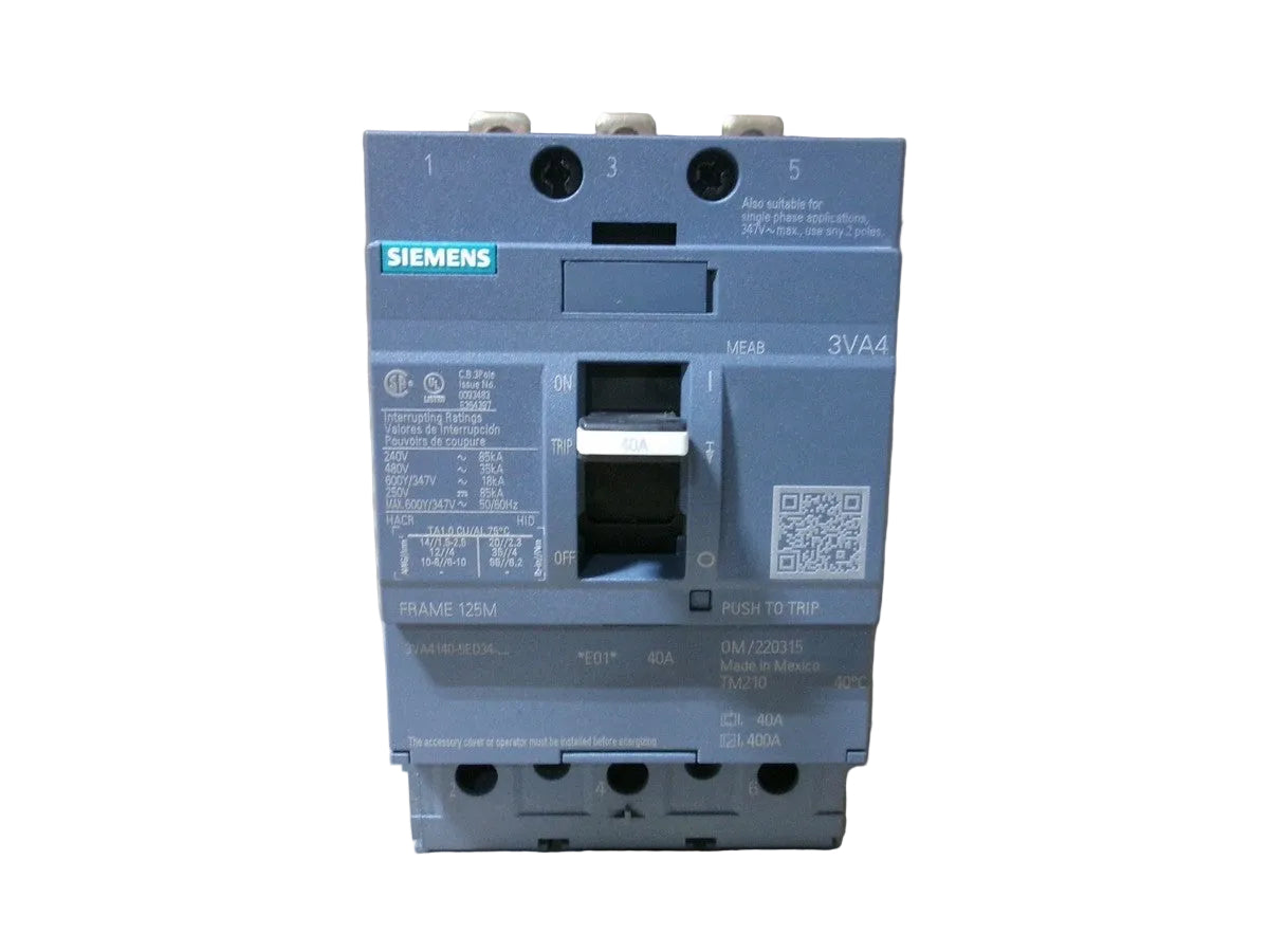 Siemens 3VA4140-5ED34-0AA0 SENTRON 3VA4 Molded Case Circuit Breaker