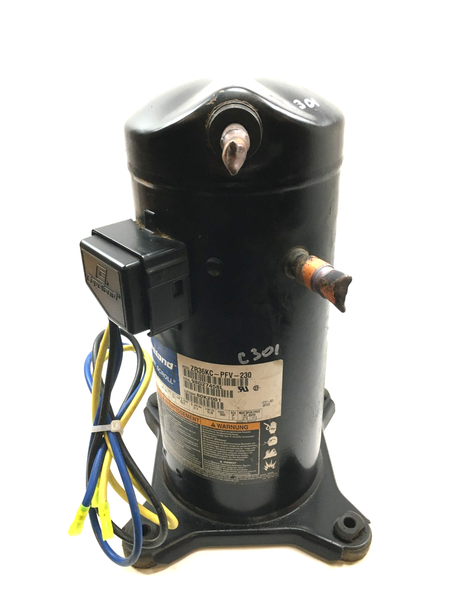 Copeland ZR36KC-PFV-230 3HP Scroll A/C Compressor 38,000 BTU 208-230V 1PH R22/R407C