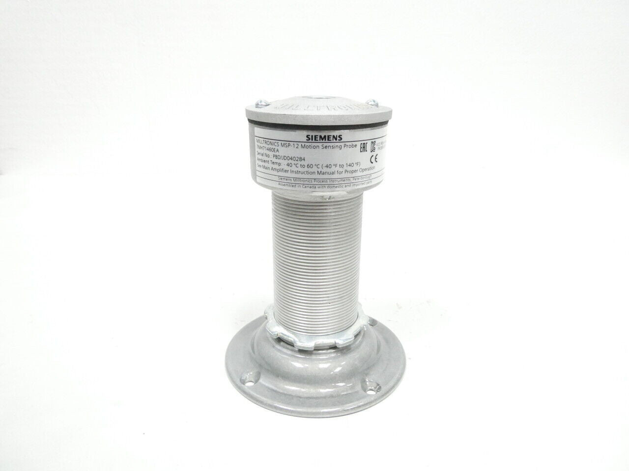 Siemens MSP-12 Motion Sensor Probe for Milltronics Heavy-Duty Monitoring Systems