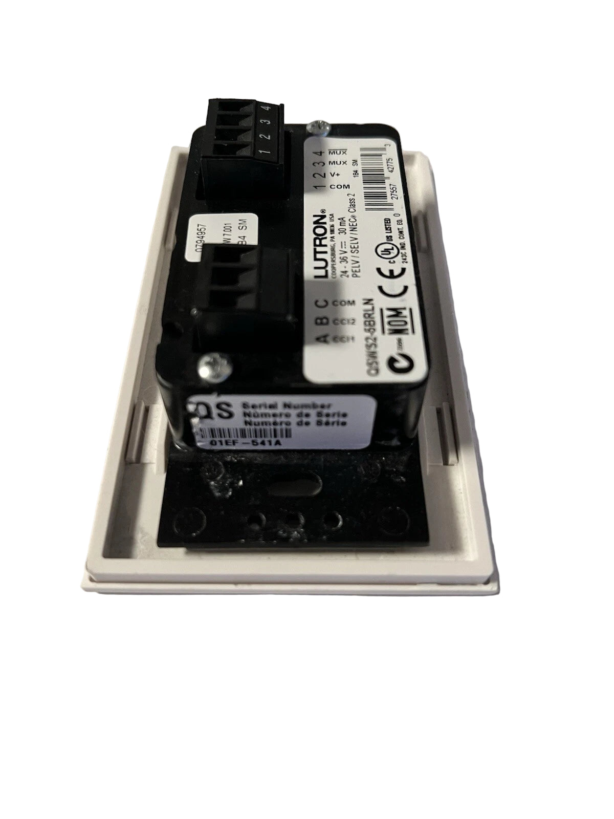 QSWS2-5BRLN-WH | Lutron 5-Button Wallstation for Grafik Eye QS and seeTouch 24–36V Matte White