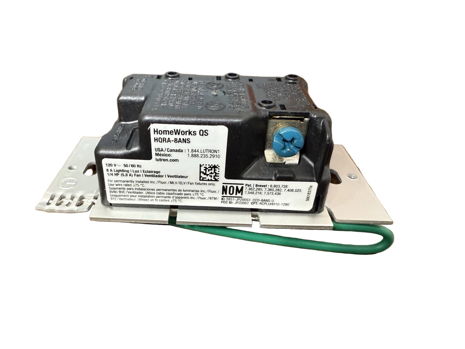 HQRA-8ANS-WH | Lutron HomeWorks Master Electronic Switch, 120 V White Finish