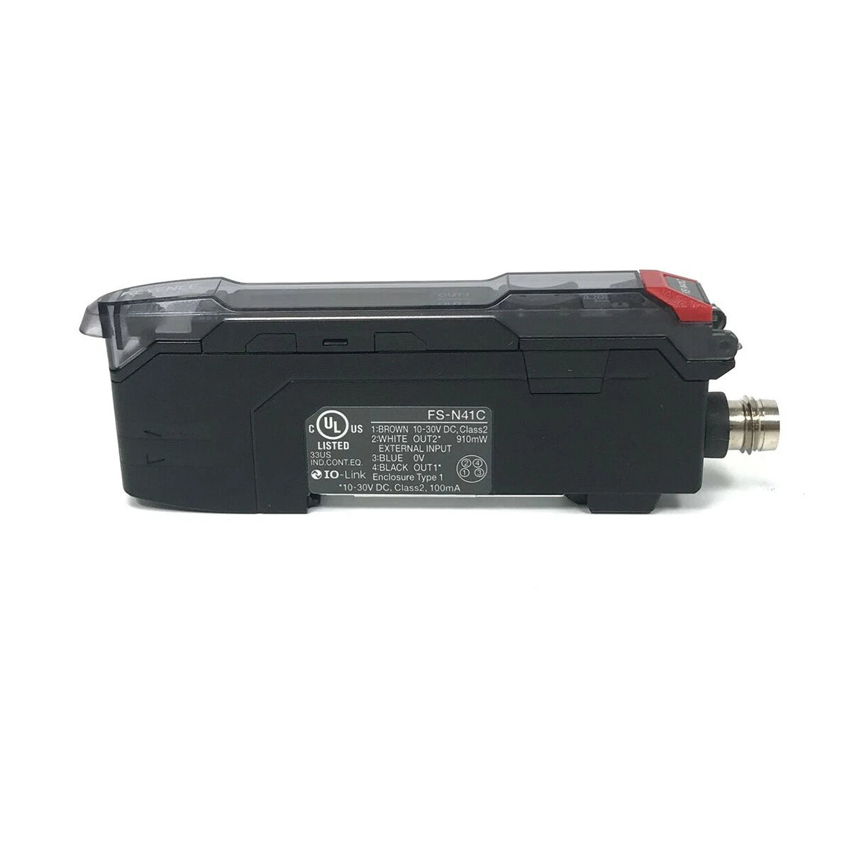 Keyence FS-N41C Digital Fiber Optic Sensor Amplifier Main Unit with M8 Connector