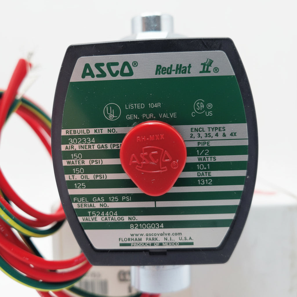 Asco 8210G034 1/2-Inch Normally Open High-Flow Solenoid Valve 120VAC 4 Cv