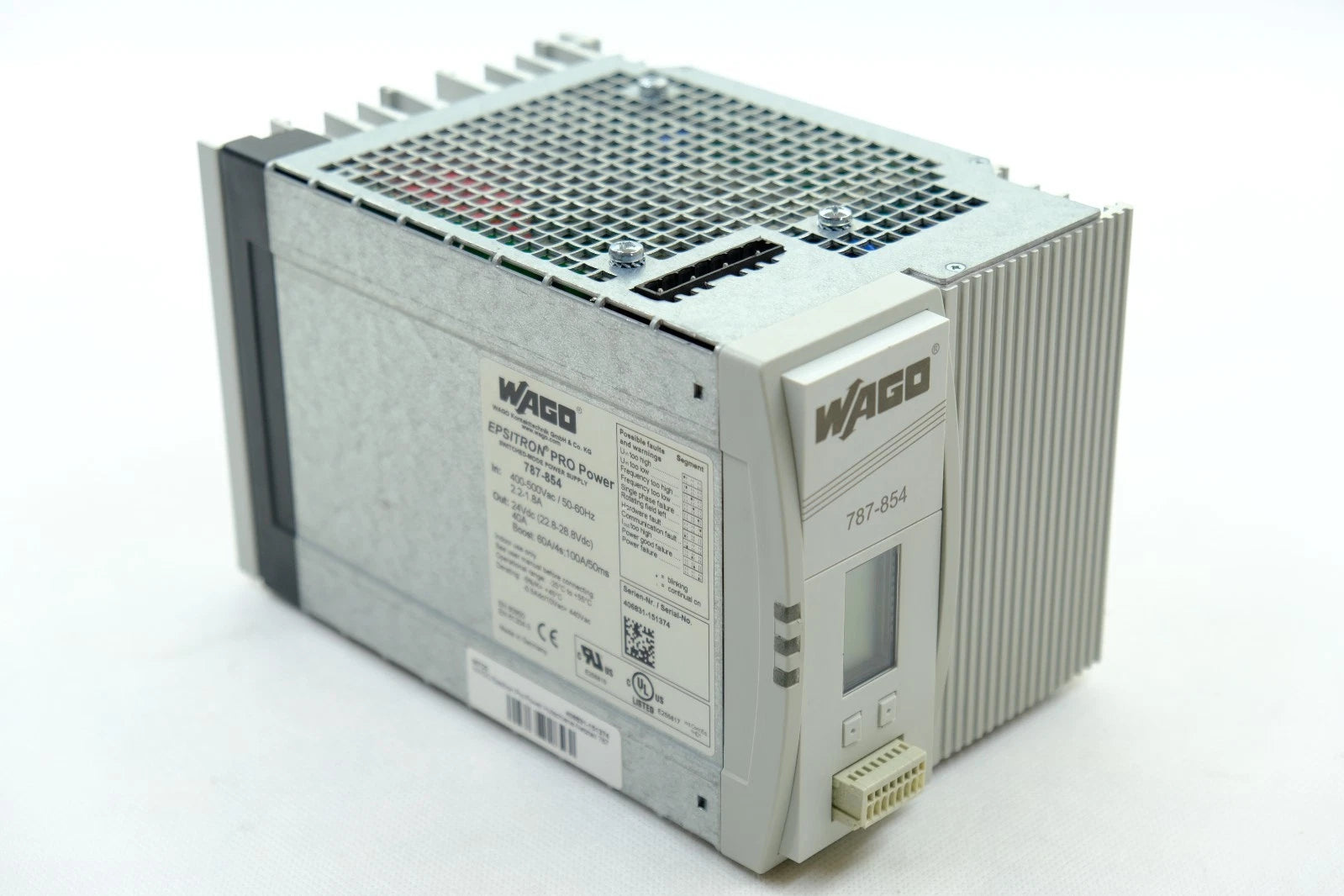 787-854 | WAGO EPSITRON® PRO 24 VDC 40 A Three-Phase Power Supply