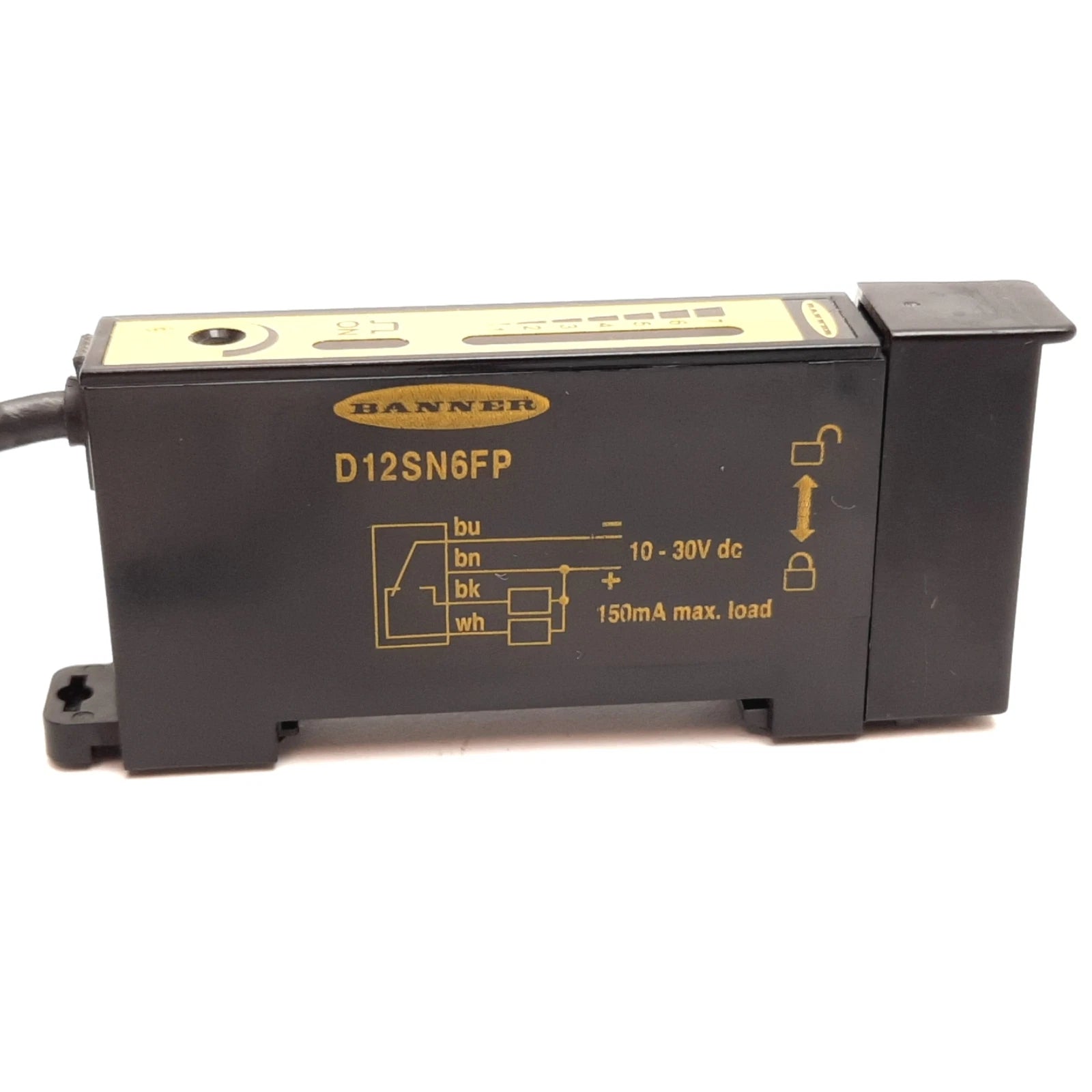 D12SN6FP | Banner Engineering D12 Plastic Fiber Optic Photoelectric Sensor