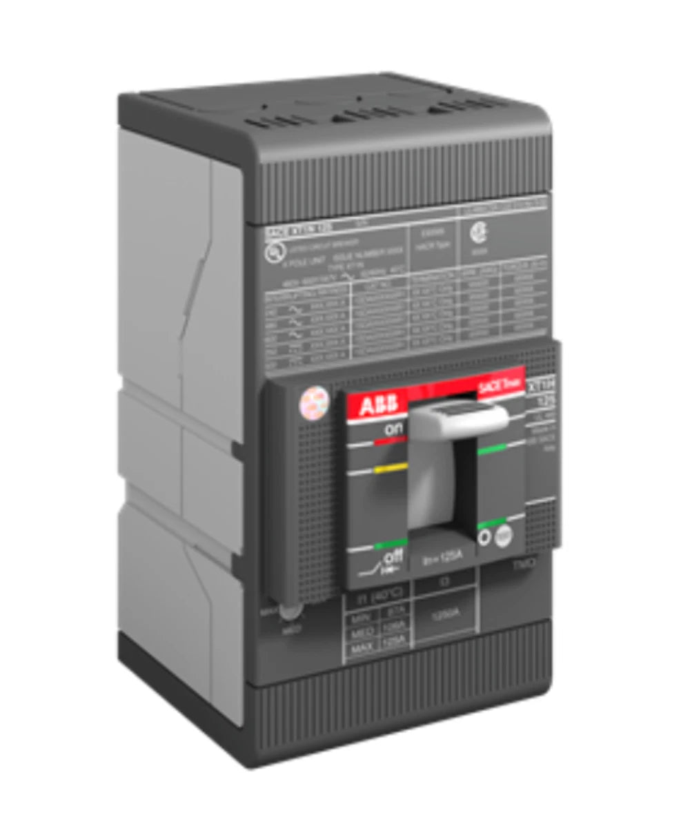 ABB XT1HU3125AYD000XXX 125 Ampere Three-Pole SACE Tmax XT Molded Case Circuit Breaker