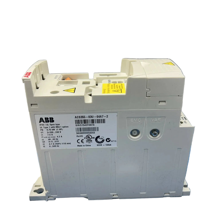 ABB ACS355-03U-04A7-2 1 HP Variable Frequency Drive