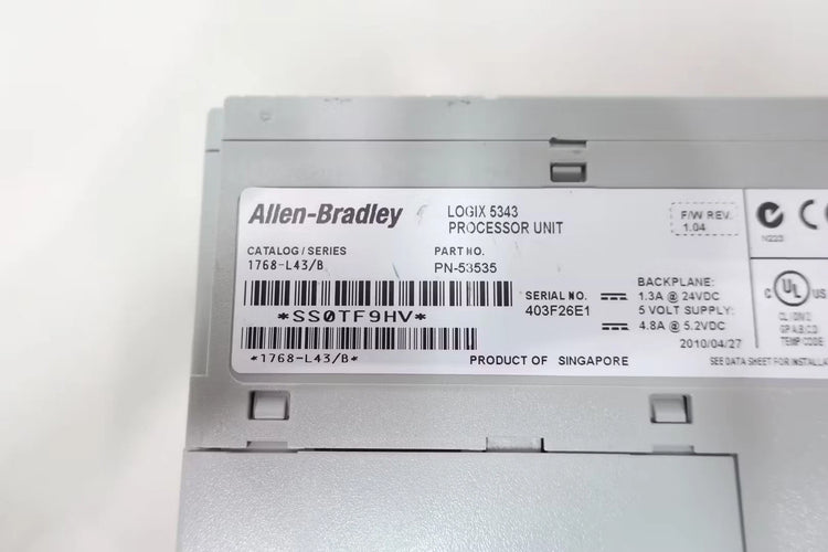 1768-L43 | Allen-Bradley CompactLogix L43 Processor with 2 MB Memory and RS-232 Port