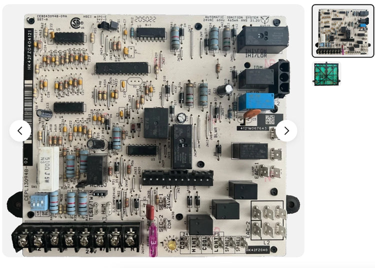 Carrier HK42FZ040 Factory Authorized Integrated Furnace Control Board for Compatible HVAC Heating Systems