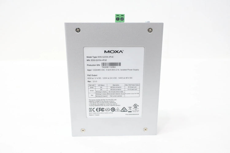 Moxa EDS-G205A-4PoE 5-Port Gigabit Industrial PoE+ Ethernet Switch
