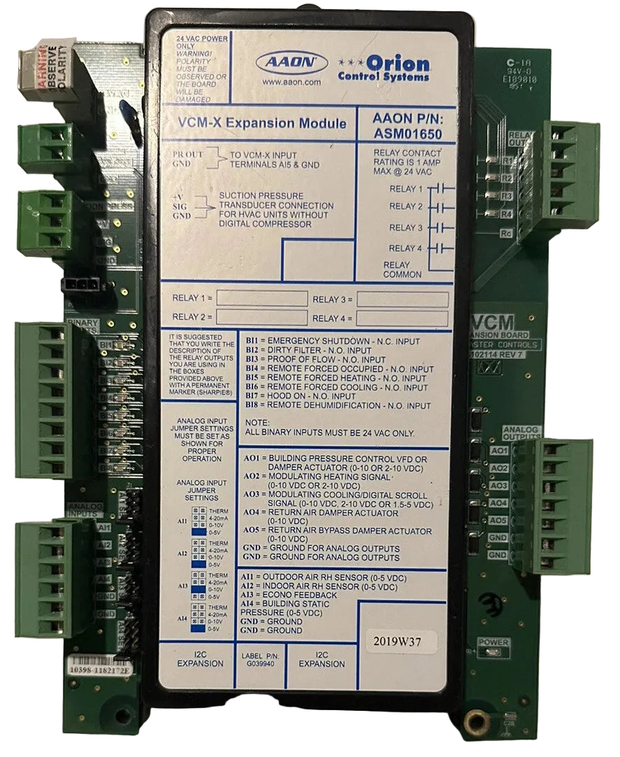 AAON ASM01650 VCM-X Modular E-BUS Controller Expansion Board