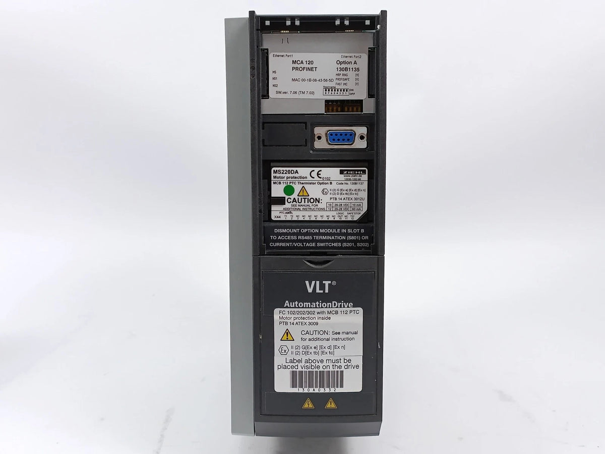 Danfoss FC-302P1K5T5E20H1 VLT AutomationDrive VFD 1.5kW 2HP 380-500V 3-Phase
