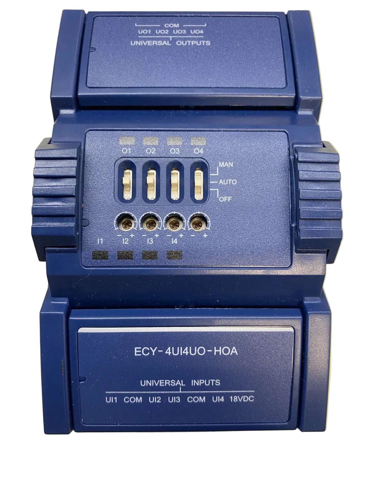 Distech Controls ECY-4UI4UO-HOA Eight-Point I/O Extension Module with HOA Switches and Potentiometers