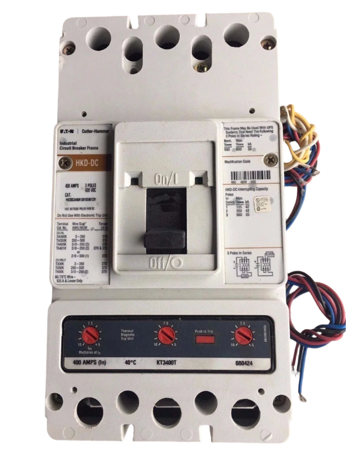 HKDDC3400A1301S5001Z01 | Eaton Cutler Hammer Circuit Breaker
