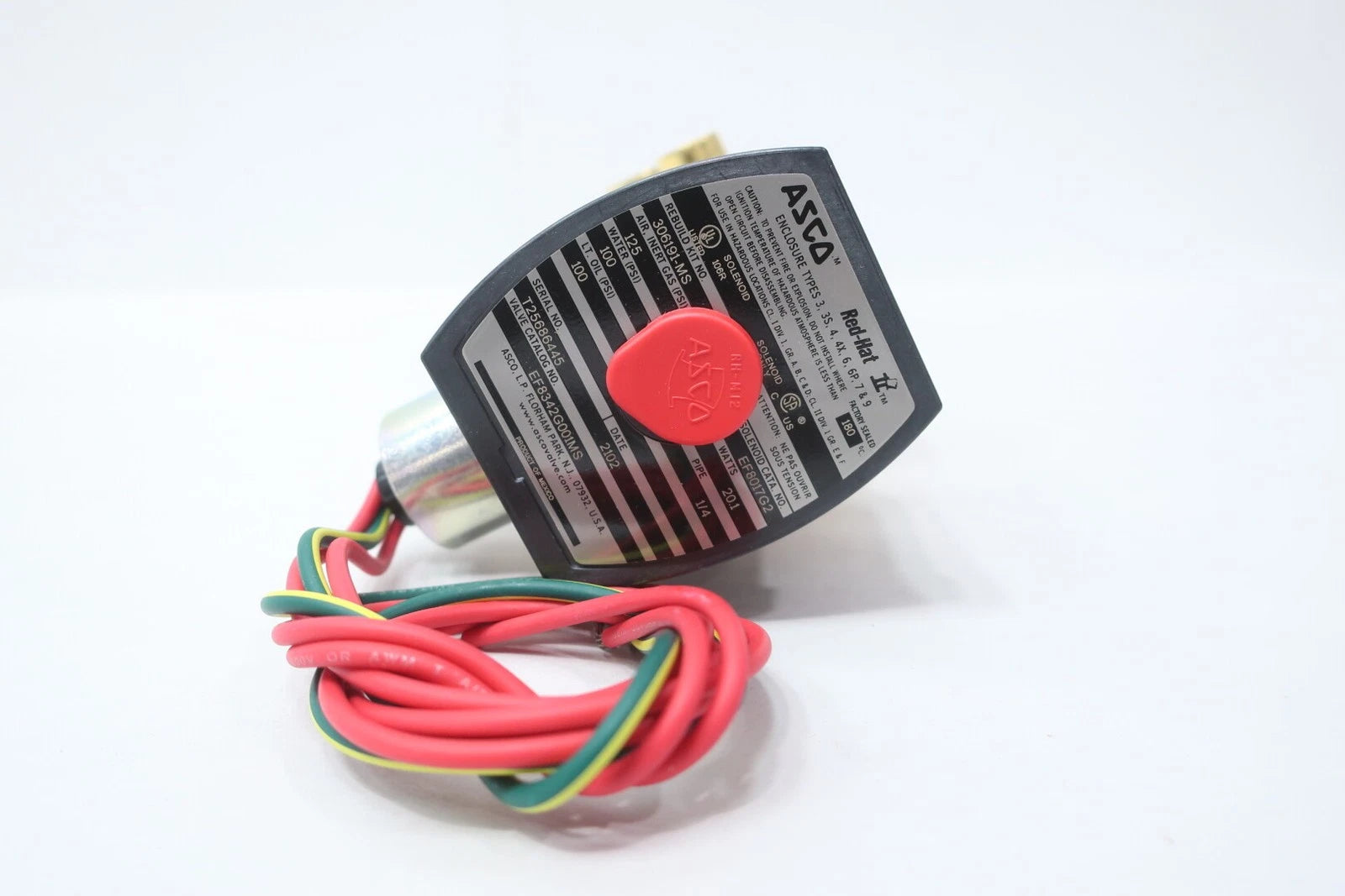 ASCO EF8342G001MS Series 8342 Explosion-Proof Four-Way Solenoid Valve with Manual Override for Industrial Control