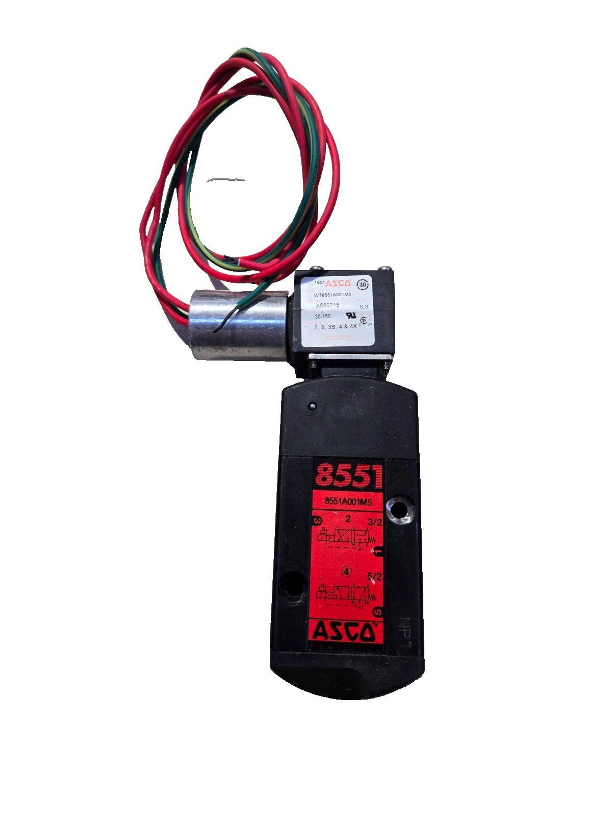 ASCO WT8551A001MS Series 8551 Watertight NAMUR Pilot-Operated Solenoid Spool Valve 120 VAC