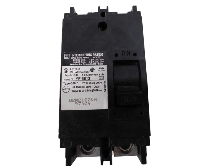 Q2M2100VH | Square D 2-Pole 100A 240VAC Molded Case Circuit Breaker