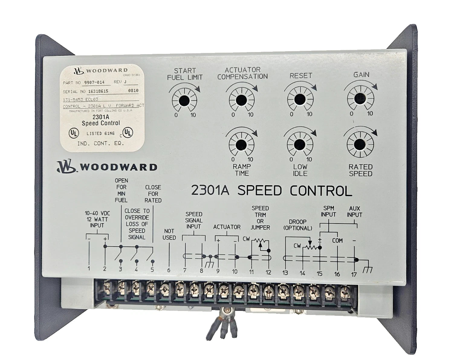 9907-014 | Woodward 2301A load sharing and speed control with tachometer/speed indication