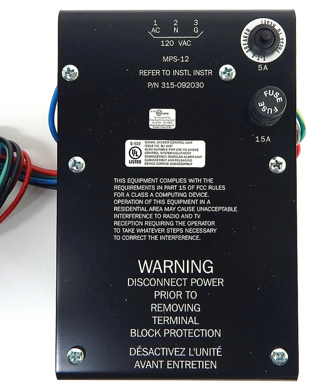 MPS-12 | Siemens 12A 24VDC Power Supply Module for MXL Fire Alarm Systems