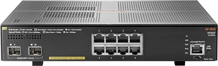 JL258A | HP Networking Aruba 2930F 8G PoE+ 2SFP+ Switch