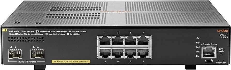 JL258A | HP Networking Aruba 2930F 8G PoE+ 2SFP+ Switch