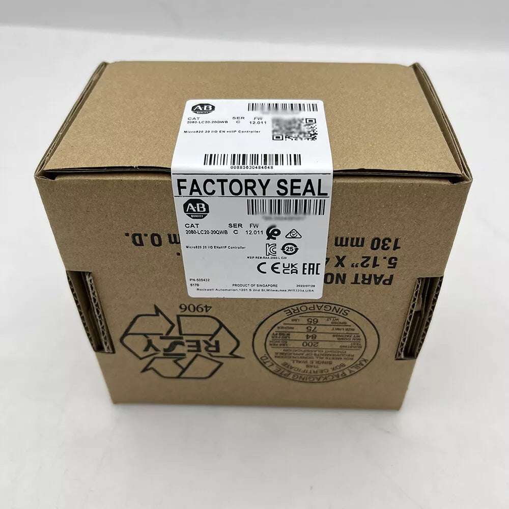 2080-LC20-20QWB | Allen-Bradley Micro820 Controller, 12-In/8-Out, DC Power