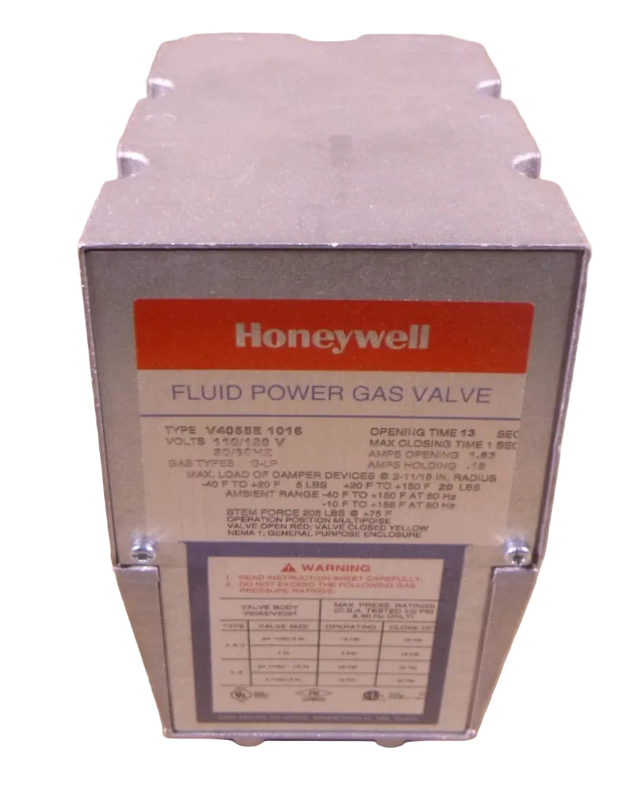 Honeywell V4055E1016 On/Off Fluid Power Gas Valve Actuator with Proof of Closure and Damper Shaft