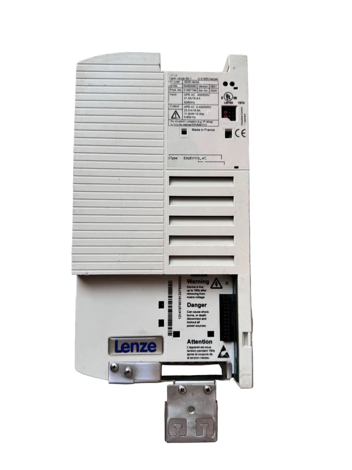 E82EV113-4C | Lenze 8200 Vector AC Drive 11 kW 15 HP 400–500 VAC