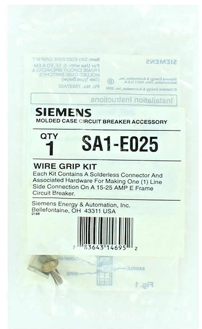 SA1E025 | Siemens Lug Terminal Kit Circuit Breaker
