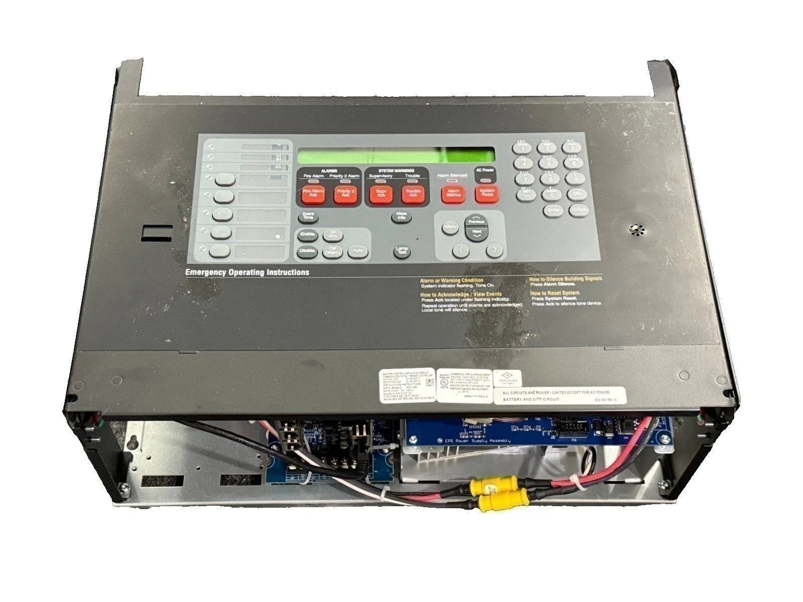 Autocall A100-9311 4100ES Fire Alarm Master Controller Assembly with 2 × 40 LCD Operator Interface
