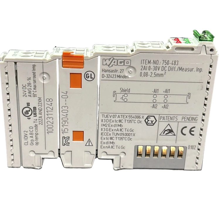 750-483 | Wago 2-Channel Differential Analog Input Module 0–30 VDC