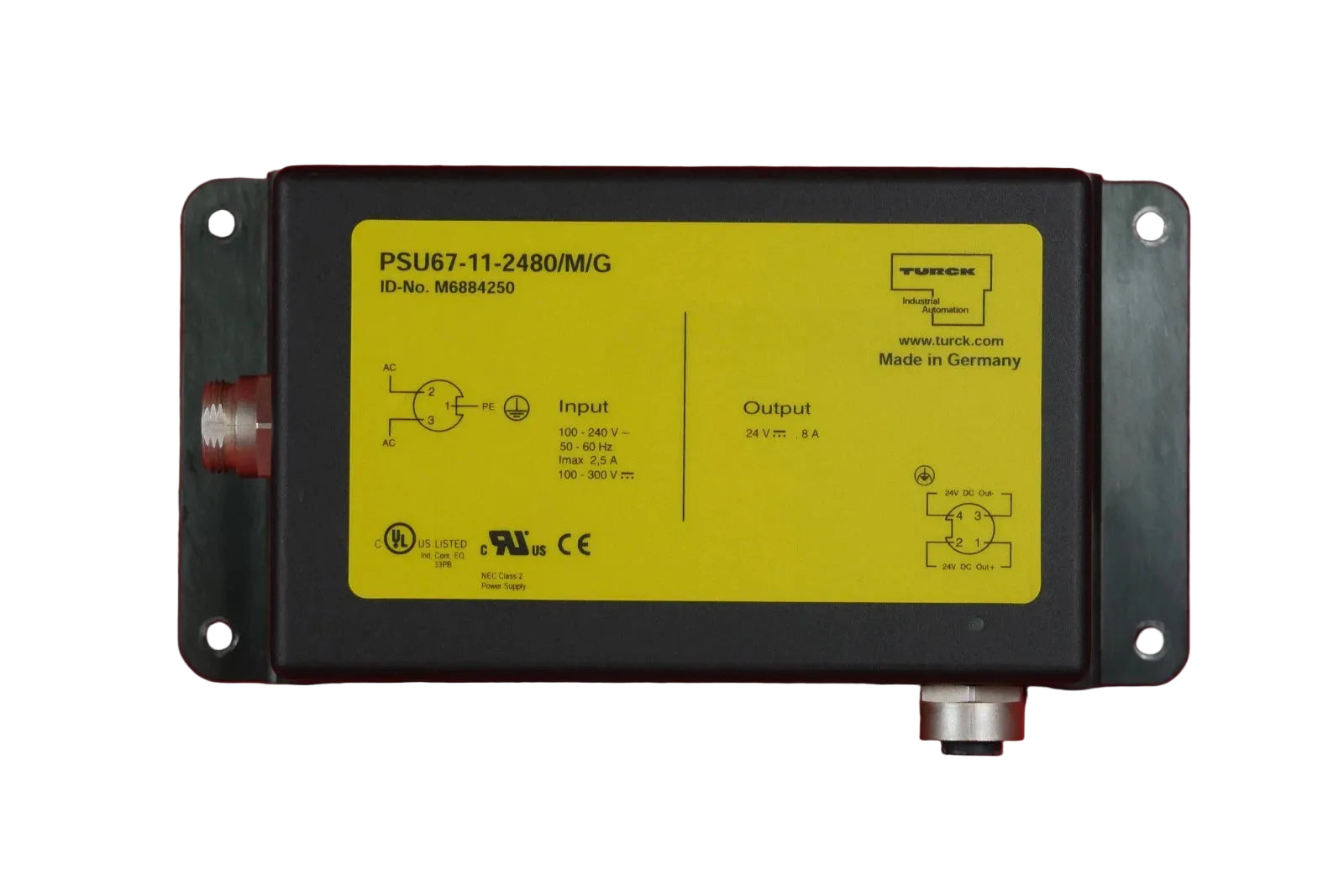 PSU67-11-2480/M | Turck 24 VDC Power Supply, 8 A Output, 100–240 VAC Input